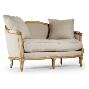 Zentique Maison Settee Compact Oak Frame Sofa — Scandinavian-Inspired, Comfortable Seating for Small Spaces CFH007-2 E255 A003