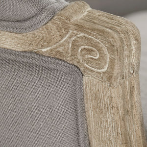Zentique Maison Settee elegant French-inspired oak frame settee with breathable linen, compact cozy seating (97) Limed Grey Oak, Grey Linen CFH007-2 E272 A048