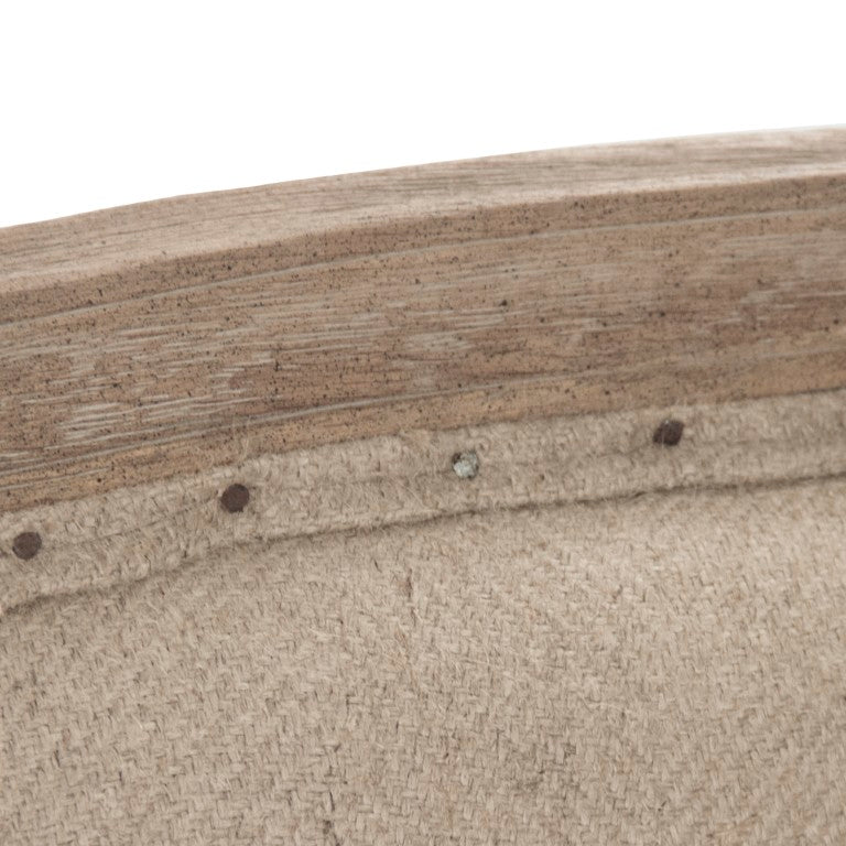 Zentique Maison Settee: Compact Oak Frame Linen-Burlap Sofa for Entryway, Transitional Style & Comfort (94 chars) CFH007-2 E272 Jute H009