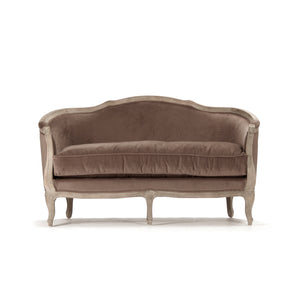 Maison Settee Limed Grey Oak, Brown Velvet CFH007-2 E272 V011 Zentique