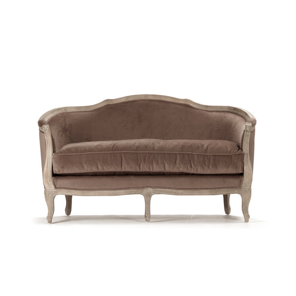 Maison Settee Limed Grey Oak, Brown Velvet CFH007-2 E272 V011 Zentique