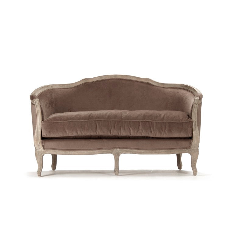 Zentique Maison Settee — Compact 2-Seat Velvet Sofa with Solid Oak Frame, Timeless Design for Small Spaces CFH007-2 E272 V011