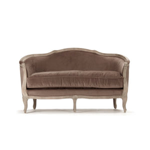 Zentique Maison Settee — Compact 2-Seat Velvet Sofa with Solid Oak Frame, Timeless Design for Small Spaces CFH007-2 E272 V011