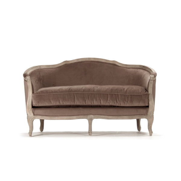 Zentique Maison Settee — Compact 2-Seat Velvet Sofa with Solid Oak Frame, Timeless Design for Small Spaces CFH007-2 E272 V011