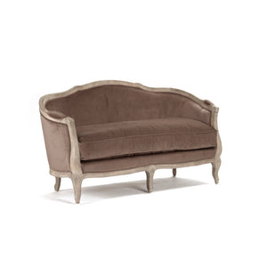 Zentique Maison Settee — Compact 2-Seat Velvet Sofa with Solid Oak Frame, Timeless Design for Small Spaces CFH007-2 E272 V011