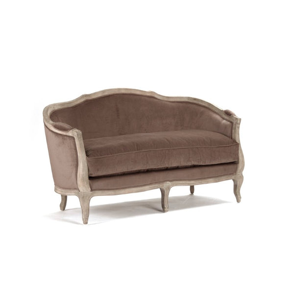 Zentique Maison Settee — Compact 2-Seat Velvet Sofa with Solid Oak Frame, Timeless Design for Small Spaces CFH007-2 E272 V011