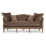 Maison Sofa Limed Grey Oak, Brown Velvet CFH007-3 E272 V011 Zentique