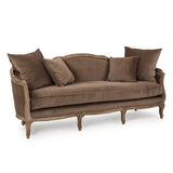 Maison Sofa Limed Grey Oak, Brown Velvet CFH007-3 E272 V011 Zentique