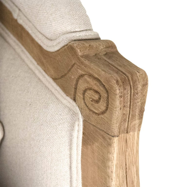 Zentique Maison Sofa with Breathable Linen Upholstery & Solid Oak Frame for Durable, Comfortable Living Room Style Natural Oak, Natural Linen CFH007-3 E255 A003