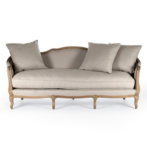 Zentique Maison Sofa with Breathable Linen Upholstery & Solid Oak Frame for Durable, Comfortable Living Room Style Natural Oak, Natural Linen CFH007-3 E255 A003