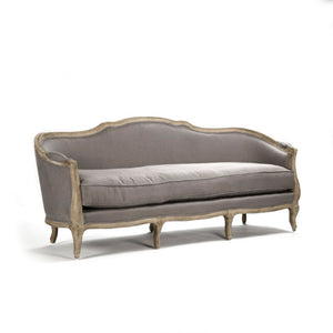 Zentique Maison Sofa with Breathable Linen Upholstery & Solid Oak Frame for Durable, Comfortable Living Room Style Limed Grey Oak, Grey Linen CFH007-3 E272 A048