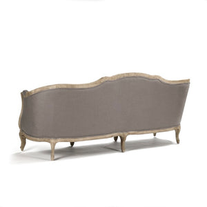 Zentique Maison Sofa with Breathable Linen Upholstery & Solid Oak Frame for Durable, Comfortable Living Room Style Limed Grey Oak, Grey Linen CFH007-3 E272 A048