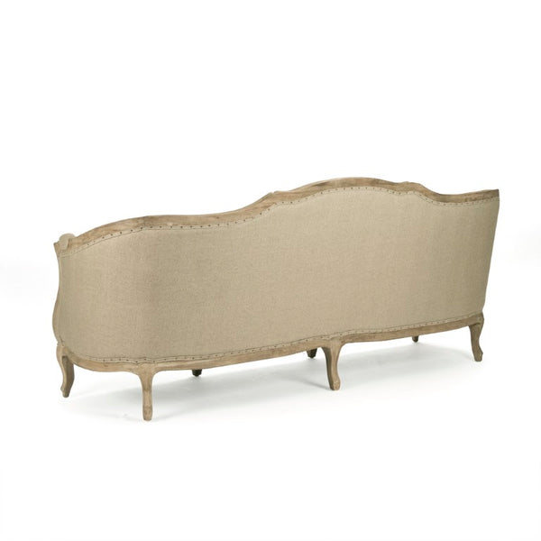 Zentique Maison Sofa with Breathable Linen Upholstery & Solid Oak Frame for Durable, Comfortable Living Room Style Limed Grey Oak, Hemp Linen CFH007-3 E272 H009