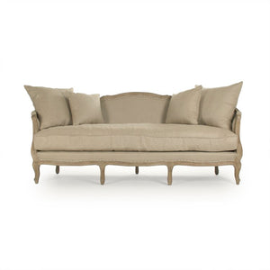 Zentique Maison Sofa Solid Oak Frame Linen Upholstery with Jute Accents — Plush Support, Timeless Scandinavian Charm (96 chars) CFH007-3 E272 Jute H009