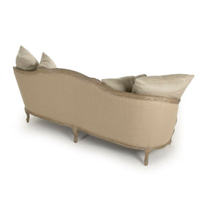 Zentique Maison Sofa Solid Oak Frame Linen Upholstery with Jute Accents — Plush Support, Timeless Scandinavian Charm (96 chars) CFH007-3 E272 Jute H009