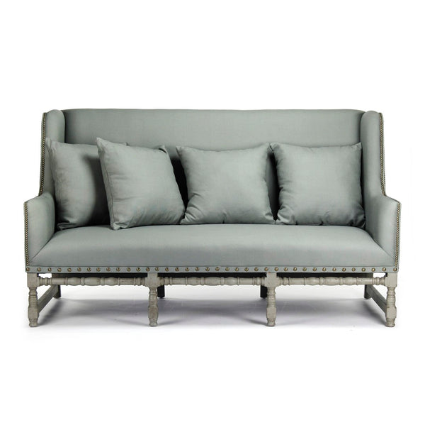 Zentique Aubert Sofa - Modern Elegance With Olive Green Frame & Soft Sage Linen For Timeless Comfort & Style Faux Olive Green Birch,Sage Linen Birch,Linen Cfh010-3 432 I