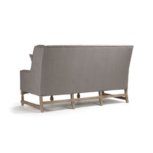 Zentique Aubert Oak Frame Sofa with Natural Linen Upholstery, Mid-Century Inspired Comfort and Supportive Seating W76 x H44.5 x D36 CFH010-3 E272 A048