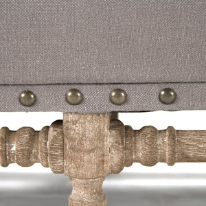Zentique Aubert Oak Frame Sofa with Natural Linen Upholstery, Mid-Century Inspired Comfort and Supportive Seating W76 x H44.5 x D36 CFH010-3 E272 A048