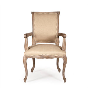 Zentique Dijon Arm Chair: Timeless Elegance Meets Modern Comfort In Luxurious Hemp Linen And Rich Oak Design Limed Grey Oak,Hemp Linen Oak,Linen Cfh024 E272 H009