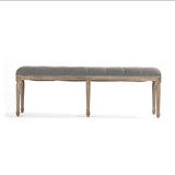 Louis Tufted Bench Natural Oak, Grey Linen CFH034-3-Z E255 A048 Zentique