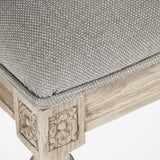 Louis Tufted Bench Natural Oak, Grey Linen CFH034-3-Z E255 A048 Zentique