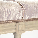 Louis Tufted Bench Distressed Ivory Birch, Crushed Champagne Velvet CFH034-3 309 A Zentique