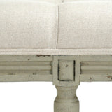 Louis Tufted Bench Faux Olive Green Birch, Natural Linen CFH034-3 432 A003 Zentique