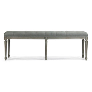 Zentique Louis Tufted Bench - Luxurious Sage Linen Accent For Stylish Living Room Seating & Decor Upgrade Faux Olive Green Birch,Sage Linen Birch,Linen Cfh034-3 432 I