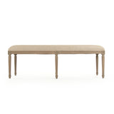 Louis Red Striped Bench Reclaimed Oak, Khaki Linen with Red Stripe CFH034-3 E255-3 A034 Red Stripe Zentique