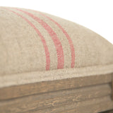 Louis Red Striped Bench Reclaimed Oak, Khaki Linen with Red Stripe CFH034-3 E255-3 A034 Red Stripe Zentique