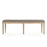 Louis Tufted Bench Limed Grey Oak, Grey Linen CFH034-3 E272 A048 Zentique