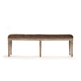 Louis Tufted Bench Limed Grey Oak, Brown Velvet CFH034-3 E272 V011 Zentique