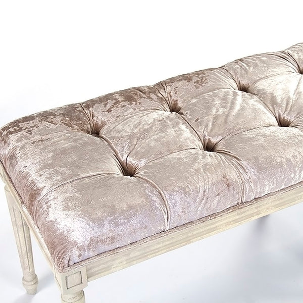 Zentique Louis Tufted Bench Velvet Upholstered 54"W Low-Profile Seat with Deep Button Tufting & Birch Frame CFH034-3 309 A