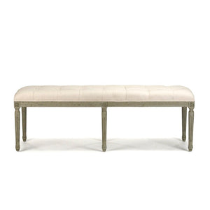 Zentique Louis Tufted Bench with Solid Birch Frame, Cotton Upholstery, Supportive Seating for Entryway or Bedroom CFH034-3 432 C020
