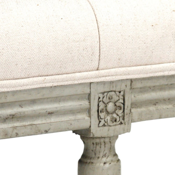 Zentique Louis Tufted Bench with Solid Birch Frame, Cotton Upholstery, Supportive Seating for Entryway or Bedroom CFH034-3 432 C020