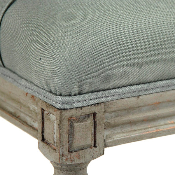 Zentique Louis Tufted Bench with Birch Frame and Premium Linen Upholstery — Elegant Seating for Entryway or Bedroom Faux Olive Green Birch, Sage Linen CFH034-3 432 I