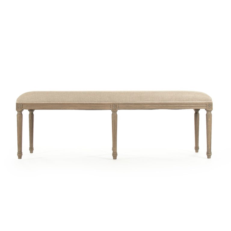 Zentique Louis Red Striped Bench Oak Frame with Tailored Linen Cushion — Timeless Red Accent Seating for Entryway CFH034-3 E255-3 A034 Red Stripe