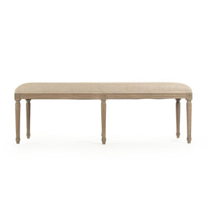 Zentique Louis Red Striped Bench Oak Frame with Tailored Linen Cushion — Timeless Red Accent Seating for Entryway CFH034-3 E255-3 A034 Red Stripe