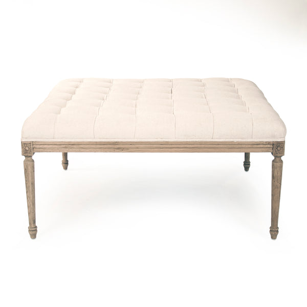Louis Tufted Ottoman Natural Oak, Off-White Cotton CFH034 E255 C020 Zentique