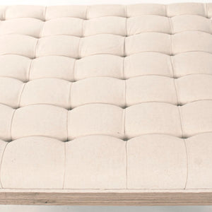 Louis Tufted Ottoman Natural Oak, Off-White Cotton CFH034 E255 C020 Zentique