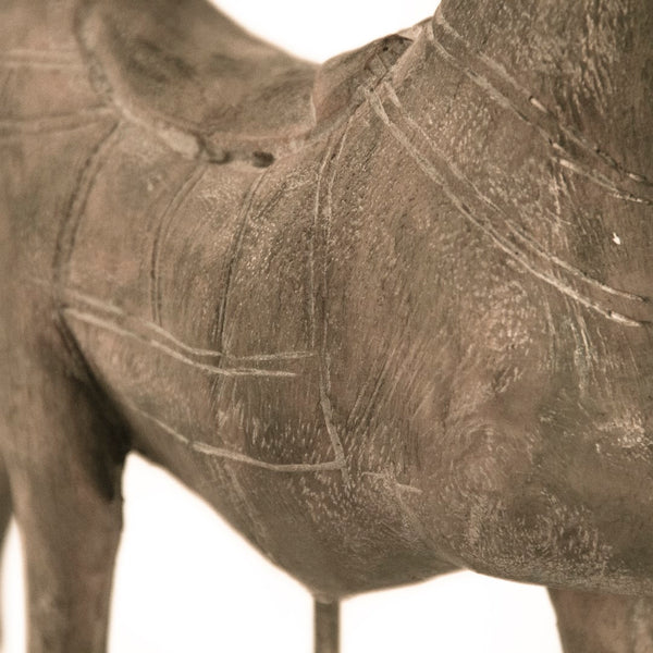 Resin Horse on Stand Distressed Taupe, Black BCH064I Zentique