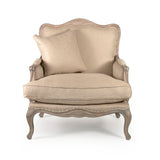 Belmont Club Chair Limed Grey Oak, Hemp Linen, Burlap CFH111 E272 Jute H009 Zentique
