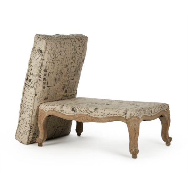 Zentique Paris Ottoman Solid Oak Frame Linen Upholstery — Versatile Footrest, Extra Seating & Timeless Accent (98) CFH124-O E272 #41