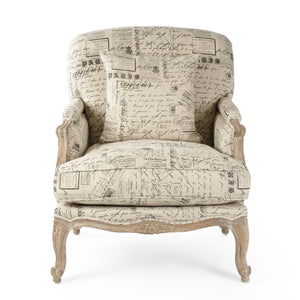 Zentique Paris Club Chair Linen Oak Frame — Timeless Parisian Club Silhouette, Deep Comfort, Neutral Chic (97 chars) CFH124 E272 #41