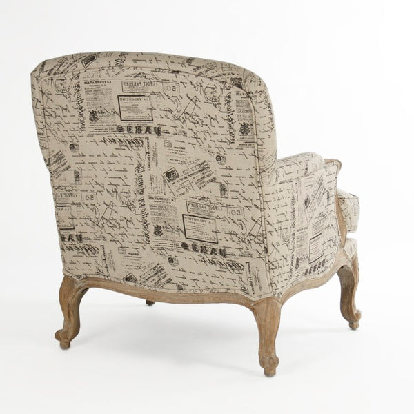 Zentique Paris Club Chair Linen Oak Frame — Timeless Parisian Club Silhouette, Deep Comfort, Neutral Chic (97 chars) CFH124 E272 #41