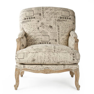 Zentique Paris Club Chair Linen Oak Frame — Timeless Parisian Club Silhouette, Deep Comfort, Neutral Chic (97 chars) CFH124 E272 #41