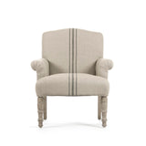 Rana Club Chair Limed Grey Oak, Natural Linen with Blue Stripe CFH132 E272 Blue Stripe Zentique