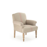 Rana Club Chair Limed Grey Oak, Khaki Linen with Red Stripe CFH132 E272 Red Stripe Zentique