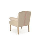 Rana Club Chair Limed Grey Oak, Khaki Linen with Red Stripe CFH132 E272 Red Stripe Zentique