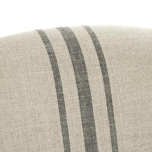 Zentique Rana Club Chair with Solid Oak Frame and Premium Linen Upholstery for Timeless Comfort and Style Limed Grey Oak, Natural Linen with Blue Stripe CFH132 E272 Blue Stripe